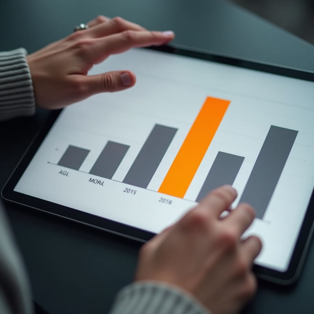 Grafic de business cu o singură bară evidențiată în portocaliu pe fundal neutru